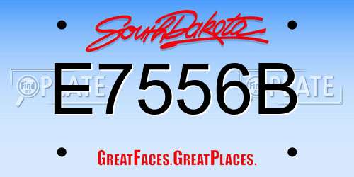 E7556B South Dakota License Plate