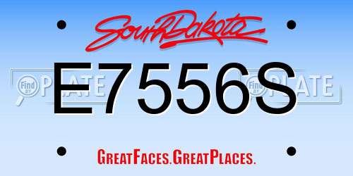 E7556S South Dakota License Plate