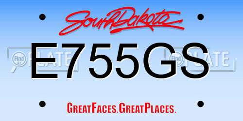 E755GS South Dakota License Plate