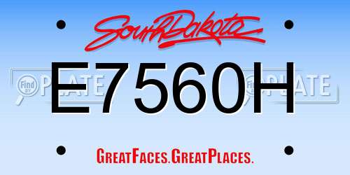 E7560H South Dakota License Plate