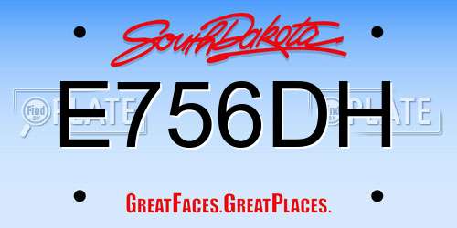E756DH South Dakota License Plate