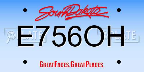 E756OH South Dakota License Plate