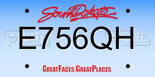 E756QH South Dakota License Plate