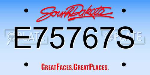 E75767S South Dakota License Plate
