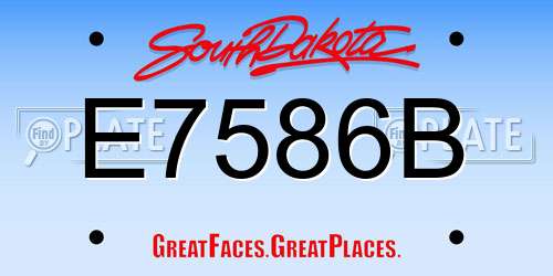 E7586B South Dakota License Plate