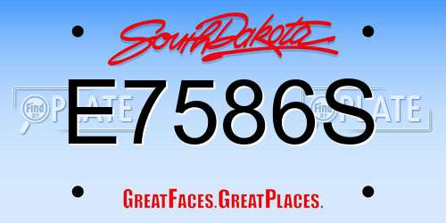 E7586S South Dakota License Plate