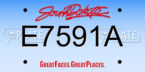 E7591A South Dakota License Plate