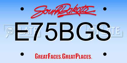 E75BGS South Dakota License Plate