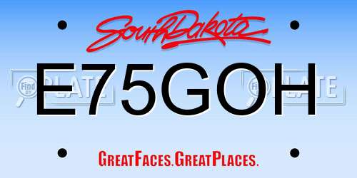 E75GOH South Dakota License Plate