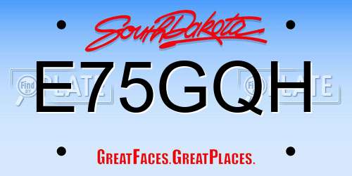 E75GQH South Dakota License Plate