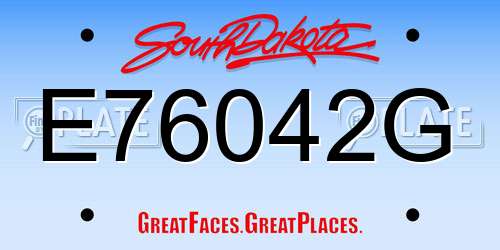 E76042G South Dakota License Plate
