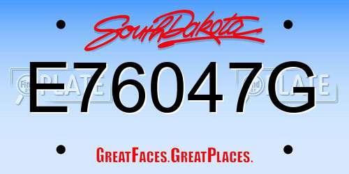 E76047G South Dakota License Plate