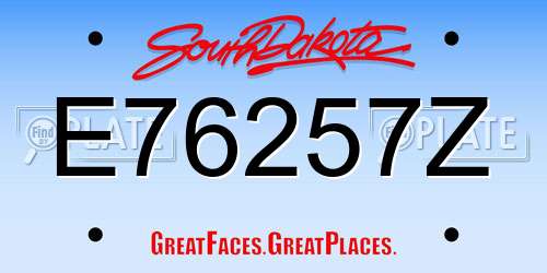 E76257Z South Dakota License Plate
