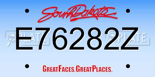 E76282Z South Dakota License Plate