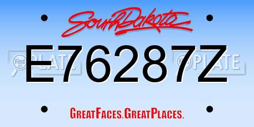E76287Z South Dakota License Plate