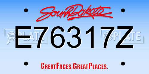 E76317Z South Dakota License Plate