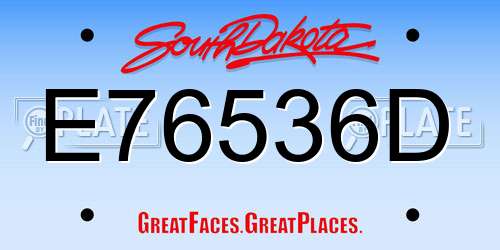 E76536D South Dakota License Plate