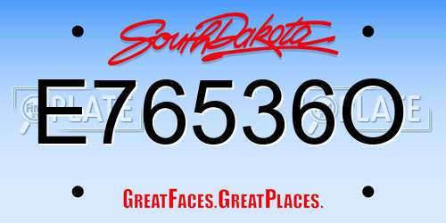 E76536O South Dakota License Plate
