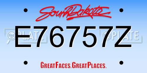 E76757Z South Dakota License Plate