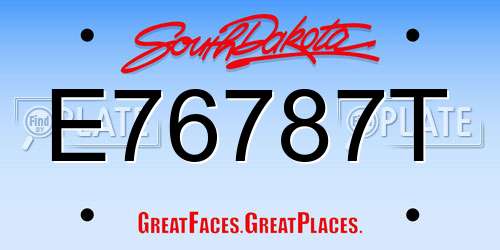 E76787T South Dakota License Plate