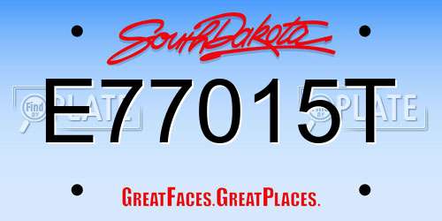 E77015T South Dakota License Plate