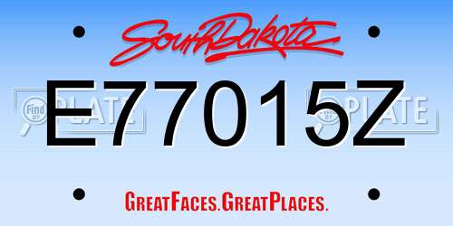 E77015Z South Dakota License Plate