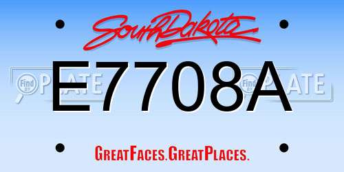 E7708A South Dakota License Plate