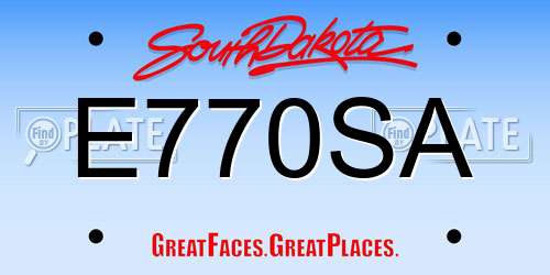 E770SA South Dakota License Plate