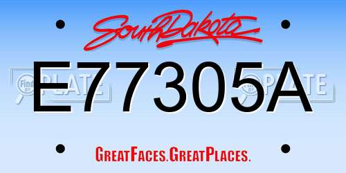 E77305A South Dakota License Plate