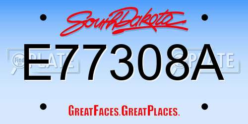 E77308A South Dakota License Plate