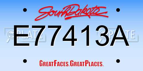E77413A South Dakota License Plate