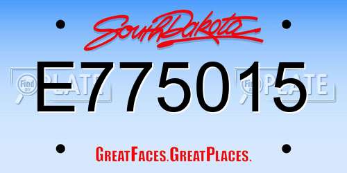 E775015 South Dakota License Plate