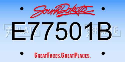 E77501B South Dakota License Plate
