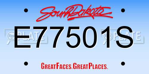 E77501S South Dakota License Plate