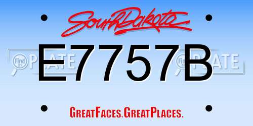 E7757B South Dakota License Plate