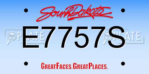 E7757S South Dakota License Plate