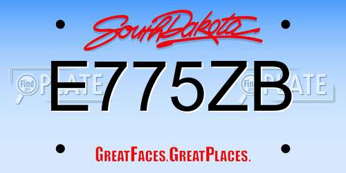 E775ZB South Dakota License Plate