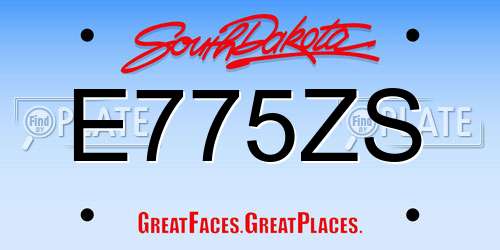 E775ZS South Dakota License Plate