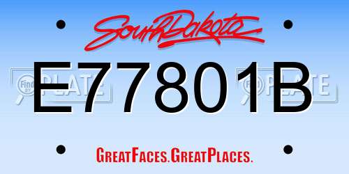 E77801B South Dakota License Plate