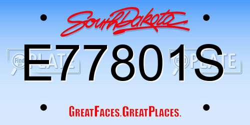 E77801S South Dakota License Plate