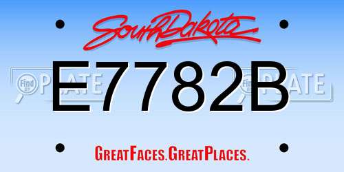 E7782B South Dakota License Plate