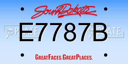 E7787B South Dakota License Plate