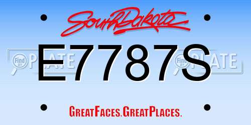 E7787S South Dakota License Plate