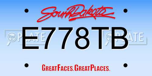 E778TB South Dakota License Plate