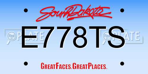E778TS South Dakota License Plate