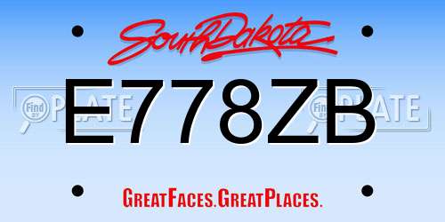 E778ZB South Dakota License Plate