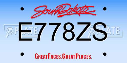 E778ZS South Dakota License Plate