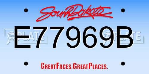 E77969B South Dakota License Plate