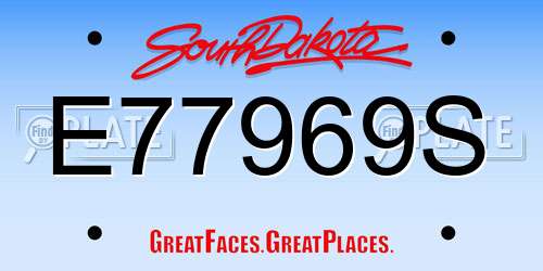 E77969S South Dakota License Plate