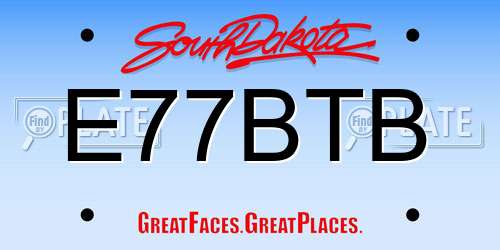 E77BTB South Dakota License Plate
